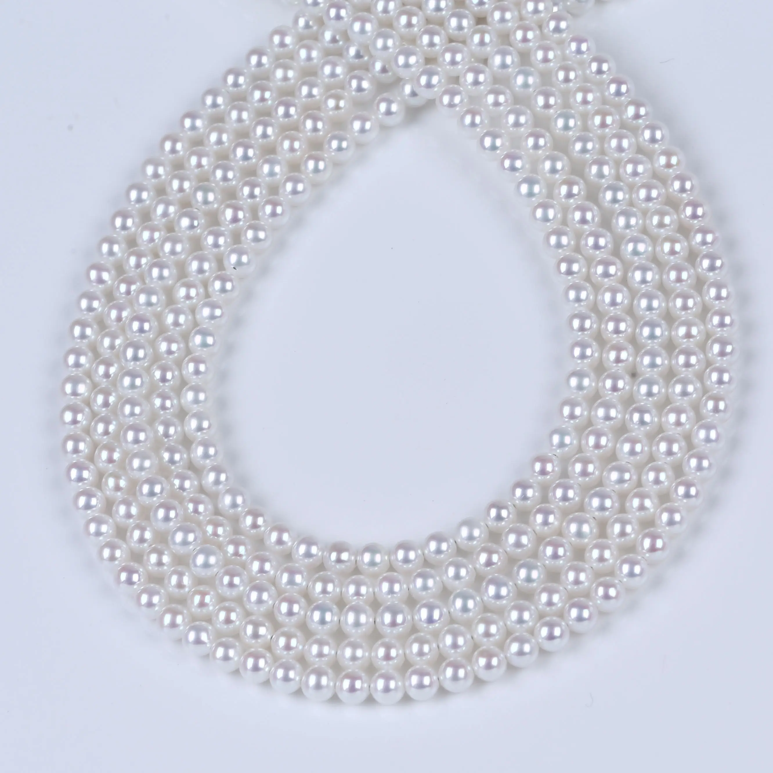 Wholesale women jewelry making 4-5mm A/AA/AAA natural freshwater white round pearls string strand