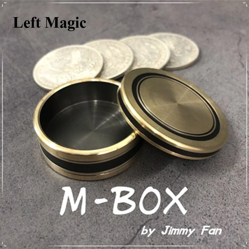 MorganขนาดM-BOXโดยJimmyพัดลมOkitoกล่องเหรียญเหรียญMagic TricksปรากฏเจาะMagia Magician Close Up Illusions Gimmickสนุก