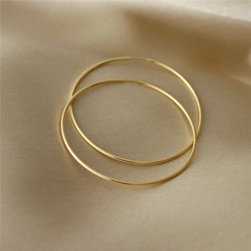 14K Goldfilled Endlos-Creolen in 10 Größen – Goldschmuck, Gold-Creolen, Brincos, Pendientes, Oorbellen, Boho Damenohrringe – Detail 16