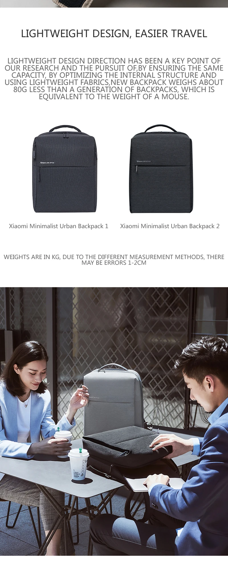 Xiaomi Rucksack Mi Minimalistischer Urbaner Lifestyle Polyester-Rucksack für Schule, Geschäft, Reisen Herrentasche mit Großer Kapazität – Detail 7