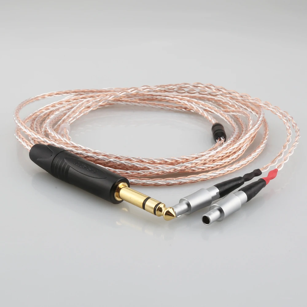 HIFI 6.35mm 4pin XLR Balanced Male 8 core 7N OCC Single crystal Handmade  Headphone Upgrade Cable for HD800 HD800S Headphone