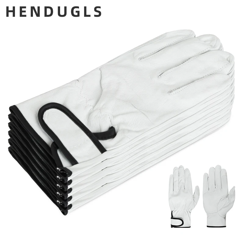 

HENDUGLS 5pcs Protection Glove work safety gloves mechanic working Ultrathin Leather Safety Wholesale Free Shipping 527WNP