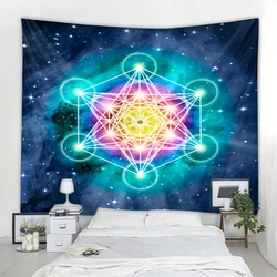 Tapiz de decoración de astrología de brujería colgante de Mandala, tapiz Hippie bohemio, tapiz de dormitorio