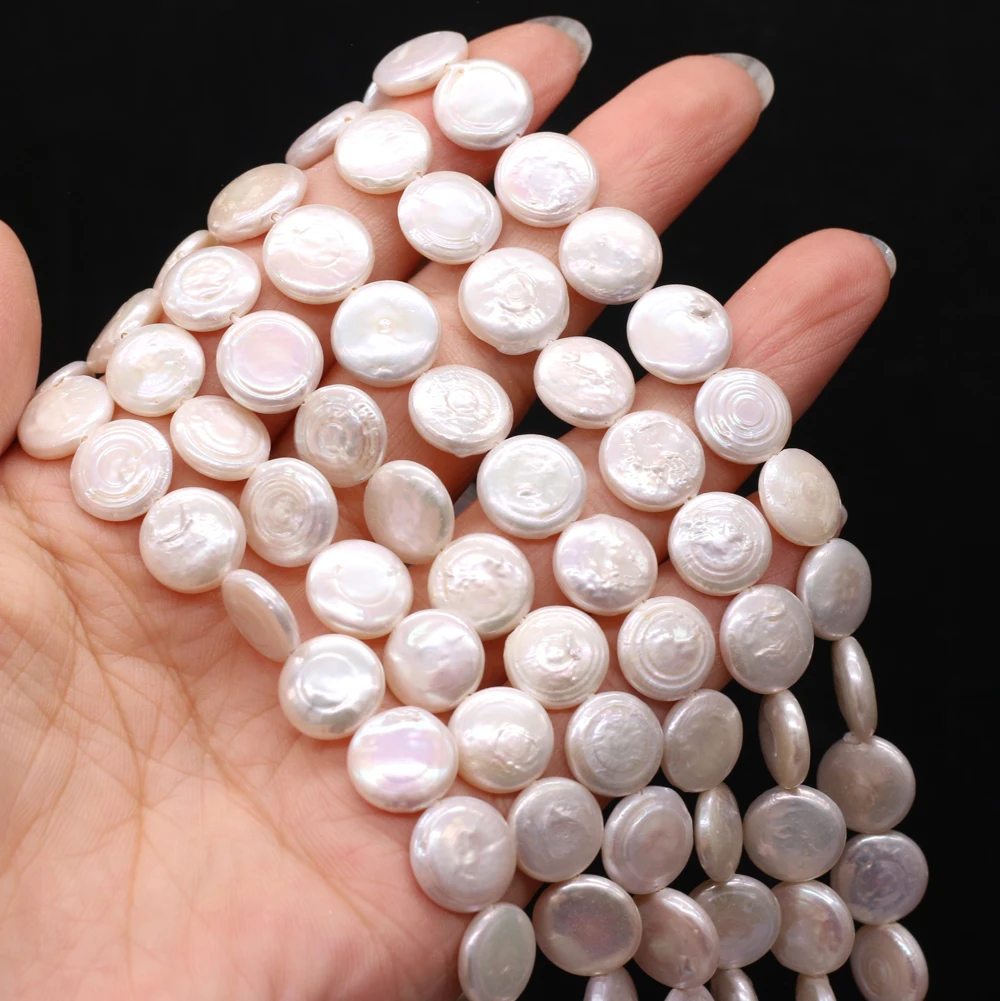Hot Selling Natural Freshwater Pearl Beaded Irregular White Buttons DIY for Making Jewelry Accessories 11-12mm