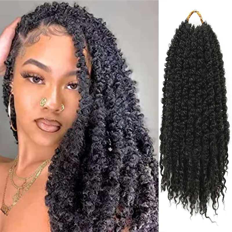 12Inch Pre-Twisted Distressed Locs Soft Synthetic Jumbo Crochet Braiding Hair Butterfly With Curly Ends Pre-Looped Extensions