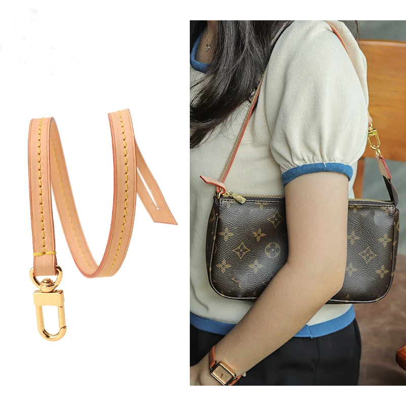 Wuta-レザーストラップの交換,取り外し可能なハンドル,ショルダーバッグ,Lvポシェット用 for Louis Vuitton LV Pochette