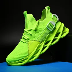 Cheap Green Mesh Sneakers Man Breathable Running Sport Shoes Light Soft Athletic Male Sneakers Unisex Gym Mens Shoes Size 46