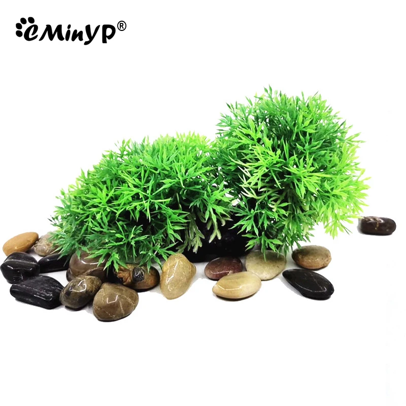 Aquarium Decor Artificial Small Bushes Fish Tank Simulation Plastic Hydroponic Plants Green Yellow Red Grass Landscape Decor