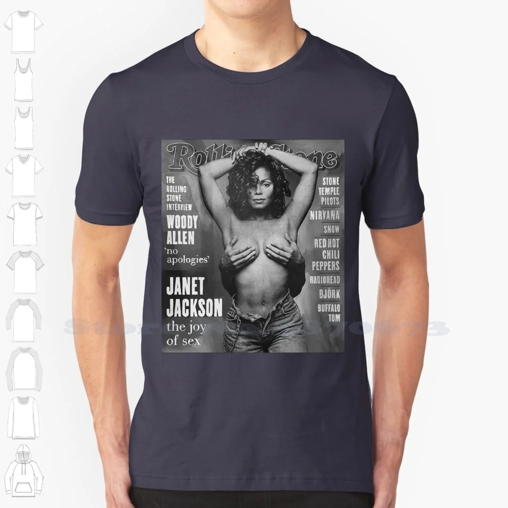 

Черно-белая футболка Is Beauty Janet из 100% хлопка, музыкальная металлическая футболка в стиле тянущихся камней Джексона 80-х годов, Hottime 1980 Country