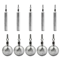 50Pcs Bullet Weight Jig Metal Sinkers Rolling 360 Degree Drop shot Pencil Rotatable Clip Sinker Terminal for Bass Fishing Tackle