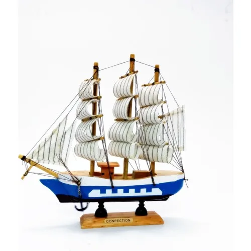 Deco Elite Wood Handmade Sailing Boat Model Decorative Hobby 19 cm