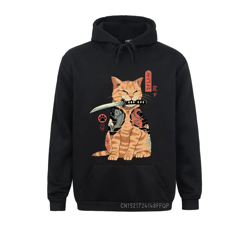 

Catana Cool Men Pullover Casual Cozy Cat Print Anime Hoodie Japanese Winter Sweatshirt Harajuku Male Sweats