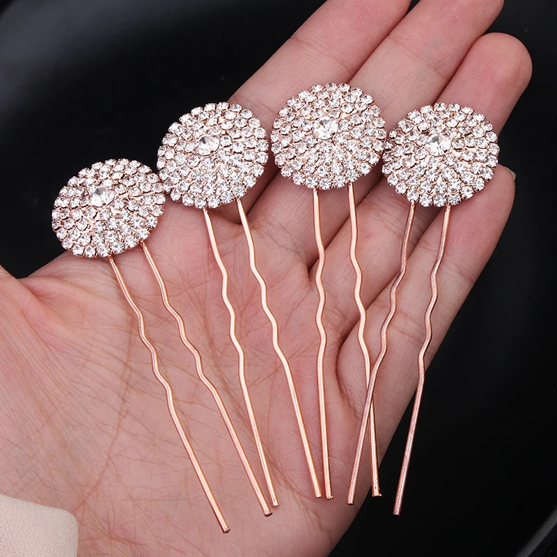 Efily Bridal Wedding Hair Accessories Rhinestone Hair Pins Forks for Women Pearl Hairpins Bride Headpiece Party Jewelry Gift