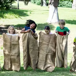 Coffee Potato Burlap Jute Storage Bag Games Potato Sacks Reusable Race Bag Outdoor Kids Game Race Family Activity Jumping Bag