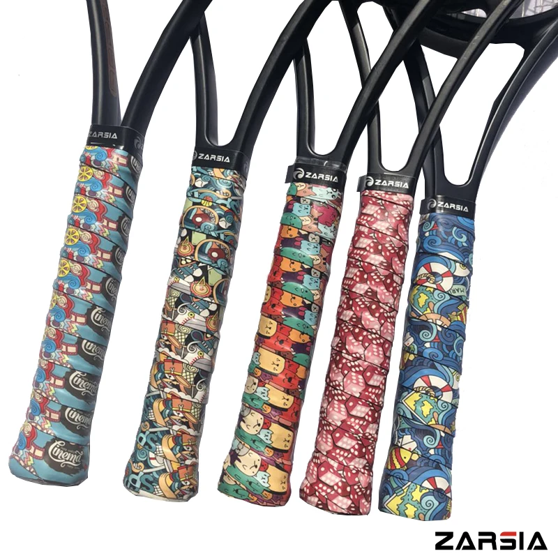 10 pcs ZARSIA NEW 2021 printing dry feeling tennis overgrips , badminton racket over grip skidproof fishing rod grip