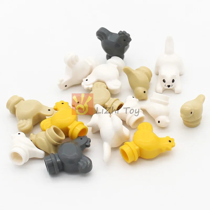 Moc Bouwstenen Dier Kat Crouching Bunny Vogel Kip 29685 6251 95342 Zoom Diy Bricks Speelgoed Compatibel Met Assembleert