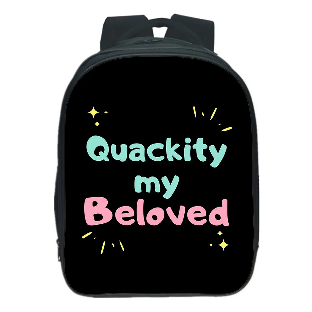 Quackity My Beloved Fashion Primary Middle School Students Backpack Canvas Girls Child School bag Travel Backpack Mochila