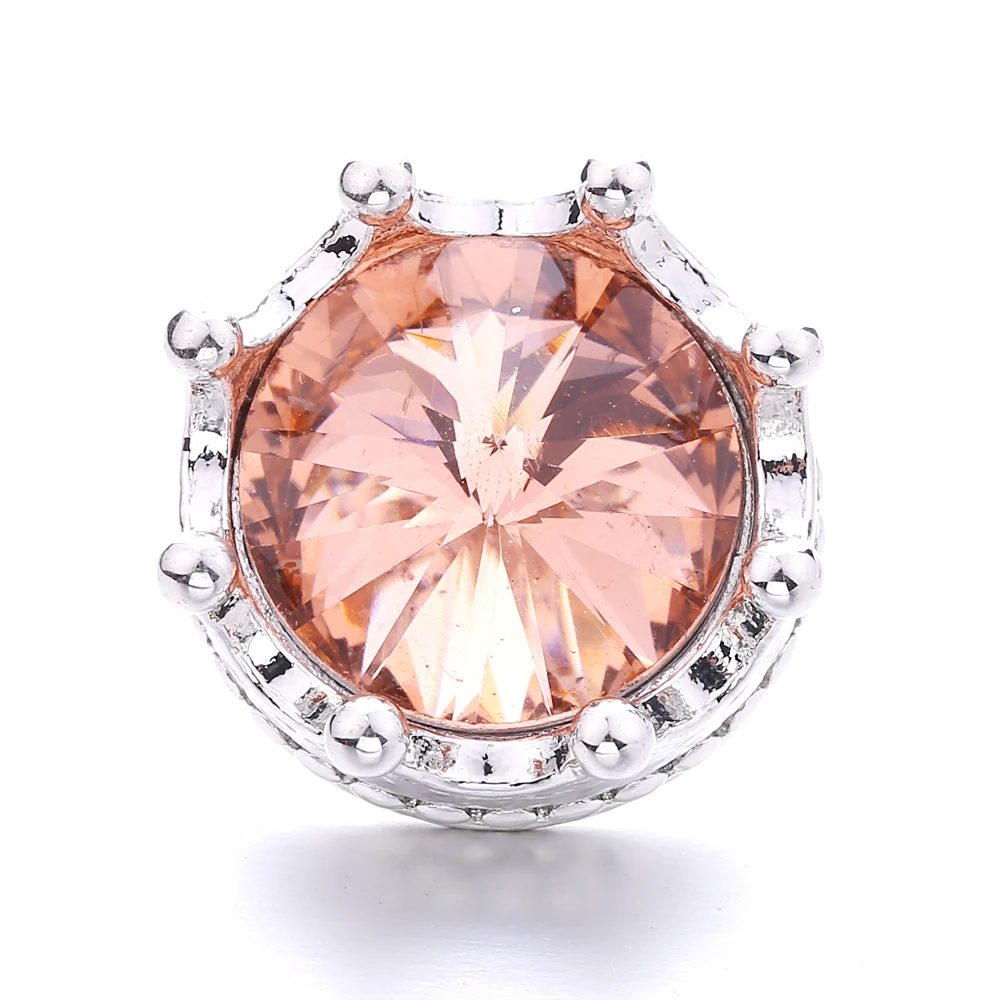 Fashion 5Pcs High Quality Snap Button Jewelry 40 Style Brown Crystal Snap Button Women\'s 18mm Snap Bracelet Necklace Accessories