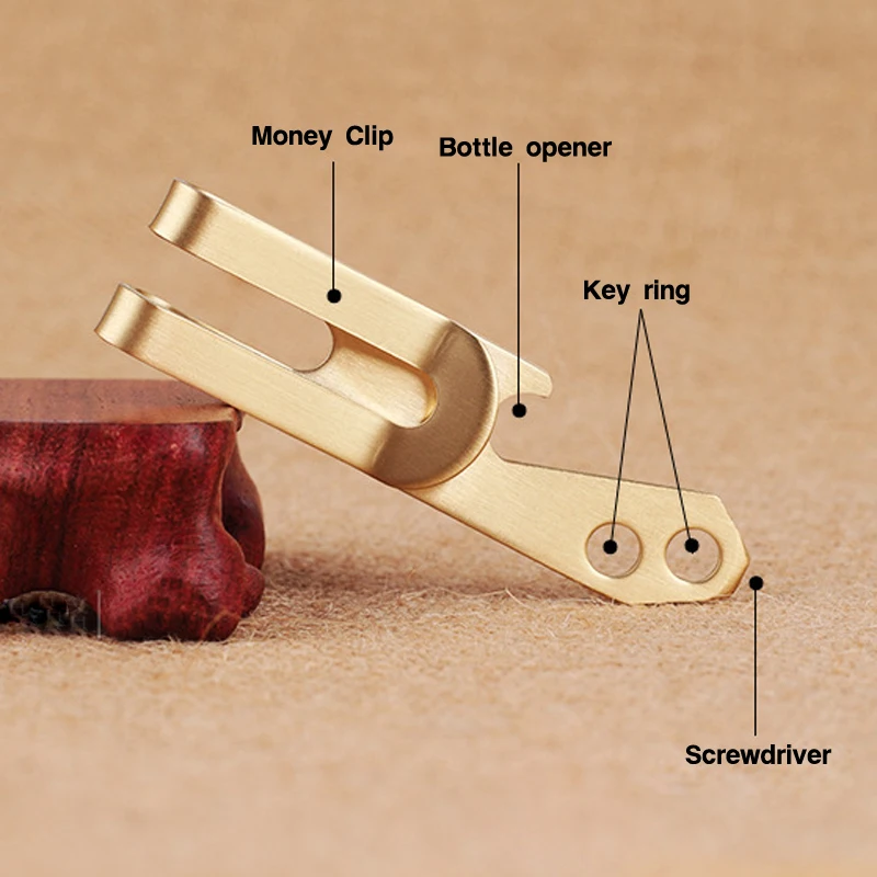 Di alta Qualità In Ottone del Metallo Soldi Pinze Multifunzionale In Acciaio Inox Piccola Bottiglia Opener Portachiavi Cash Money Clip del Morsetto