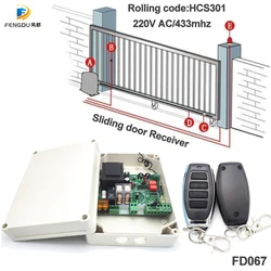 433Mhz Wireless RF Universal 220V AC 2CH Receiver Remote Control Switch Transmitter For Garage Door LED Motor Sliding Door Lamp