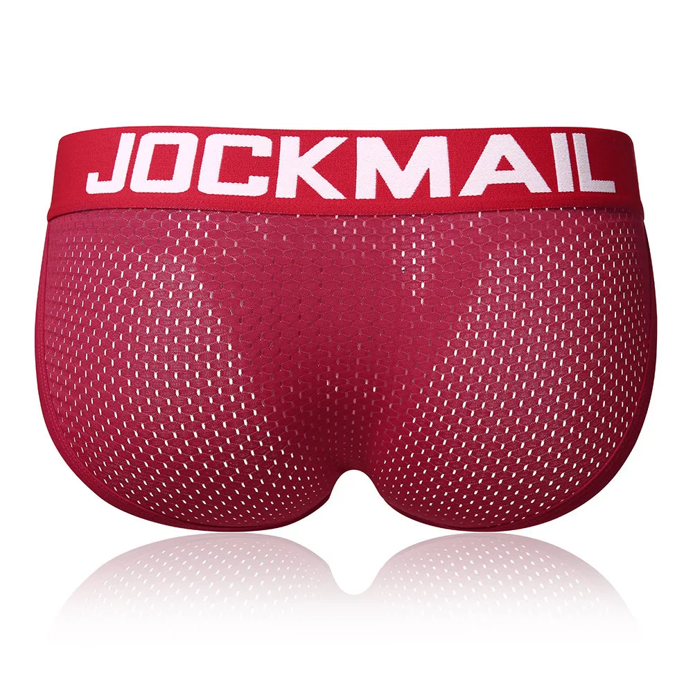 JOCKMAIL Sexy Underwear Men Bikini Briefs  Breathable Mesh Calzoncillos Hombre Slip Tangas Gay Penis Pouch Jockstrap Underpants