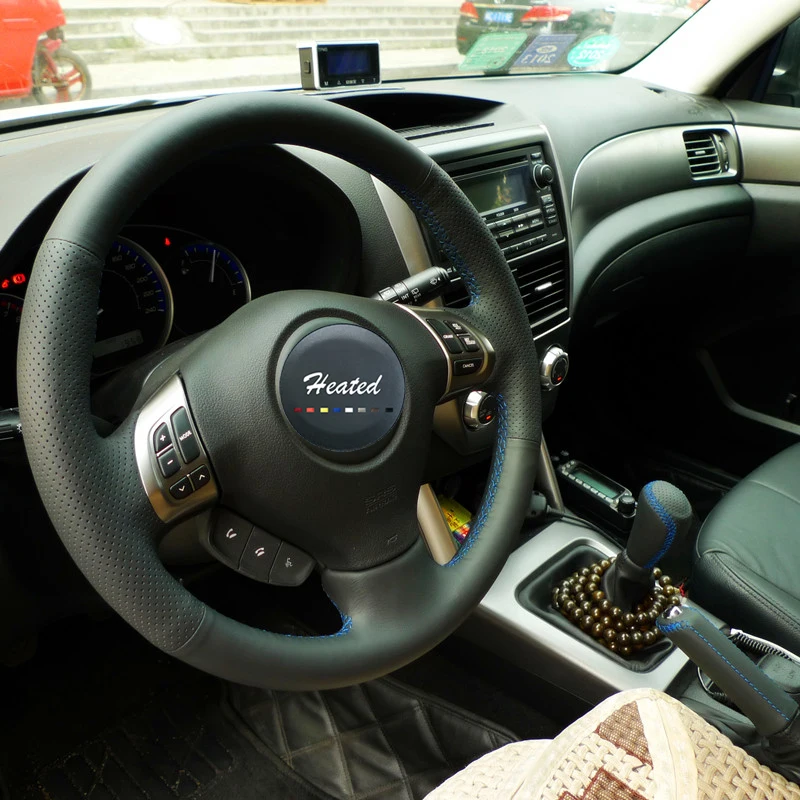 Nappa Leather braid on the Steering Wheel Cover for Subaru Forester 2008-2012 Impreza 2008-2011 Legacy 2008-2010 Exiga 2