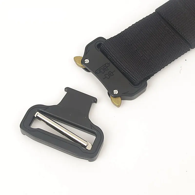 Heren Tactische Riem Outdoor Militaire Nylon Canvas Taille Riemen 4.3Cm Breedte Multifunctionele Training Riem Gesp Ademend Vrouwen