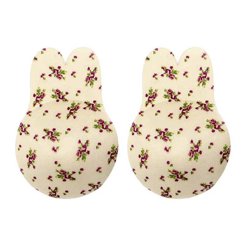 

New Rabbit Ears Breast Lift Stickers Female Lift Up Stealth Breathable Leopard Print Silicone Latex Fashion Wedding Accessories