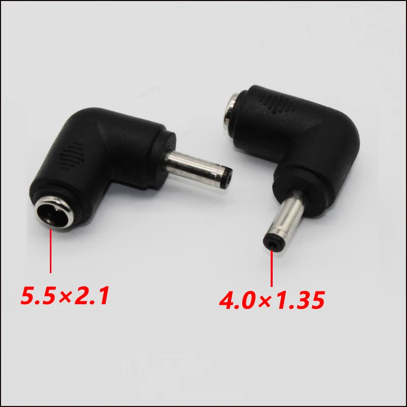 1pcs DC 5.5 x 2.1/2.5MM Female Jack Plug Adapter Connectors to 4.0×1.35MM Male Tips Power Adaptor 90/180 Degree.