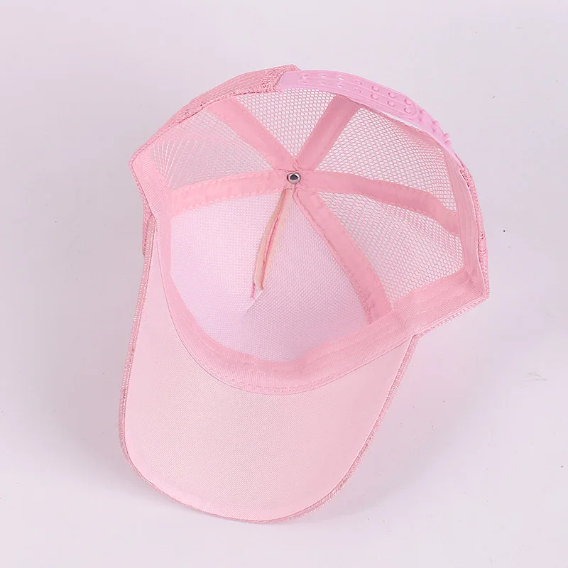 Summer Kids Baseball Cap Cat Ears Baby Hat Girls Snapback Breathable Mesh Hip Hop for 3-8 Years Old