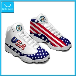 Dropshipping Print On Demand Custom Basketball Sneaker USA United States Flag Custom Print POD Shoes Free Shipping