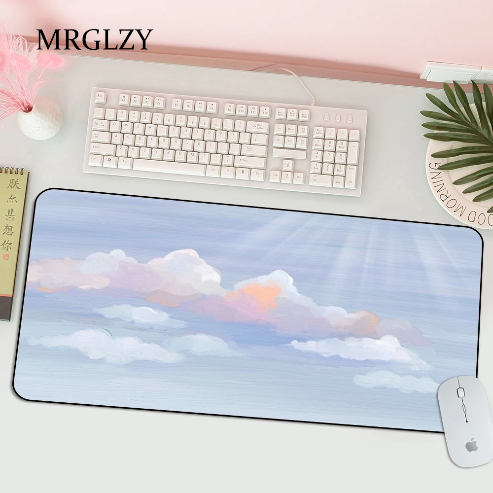 

Vime 40X70 Anime Computer Keyboard Anti Slip Table Pad Desk Mats Kawaii Mousepad Fresh Sky Scenery Cloud Pc Gamer Carpet