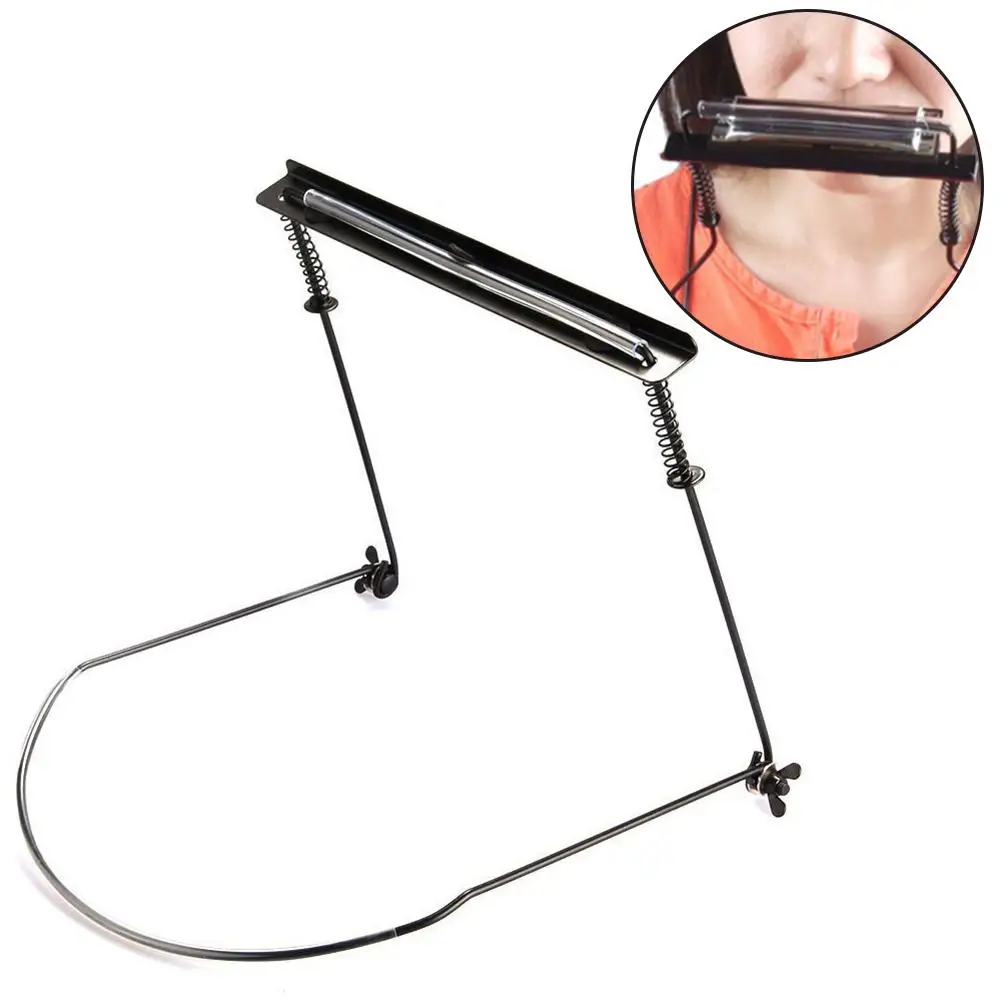 Adjustable Mouth Organ Hang Neck Holder Stand 10 Holes Harmonica Metal Bracket