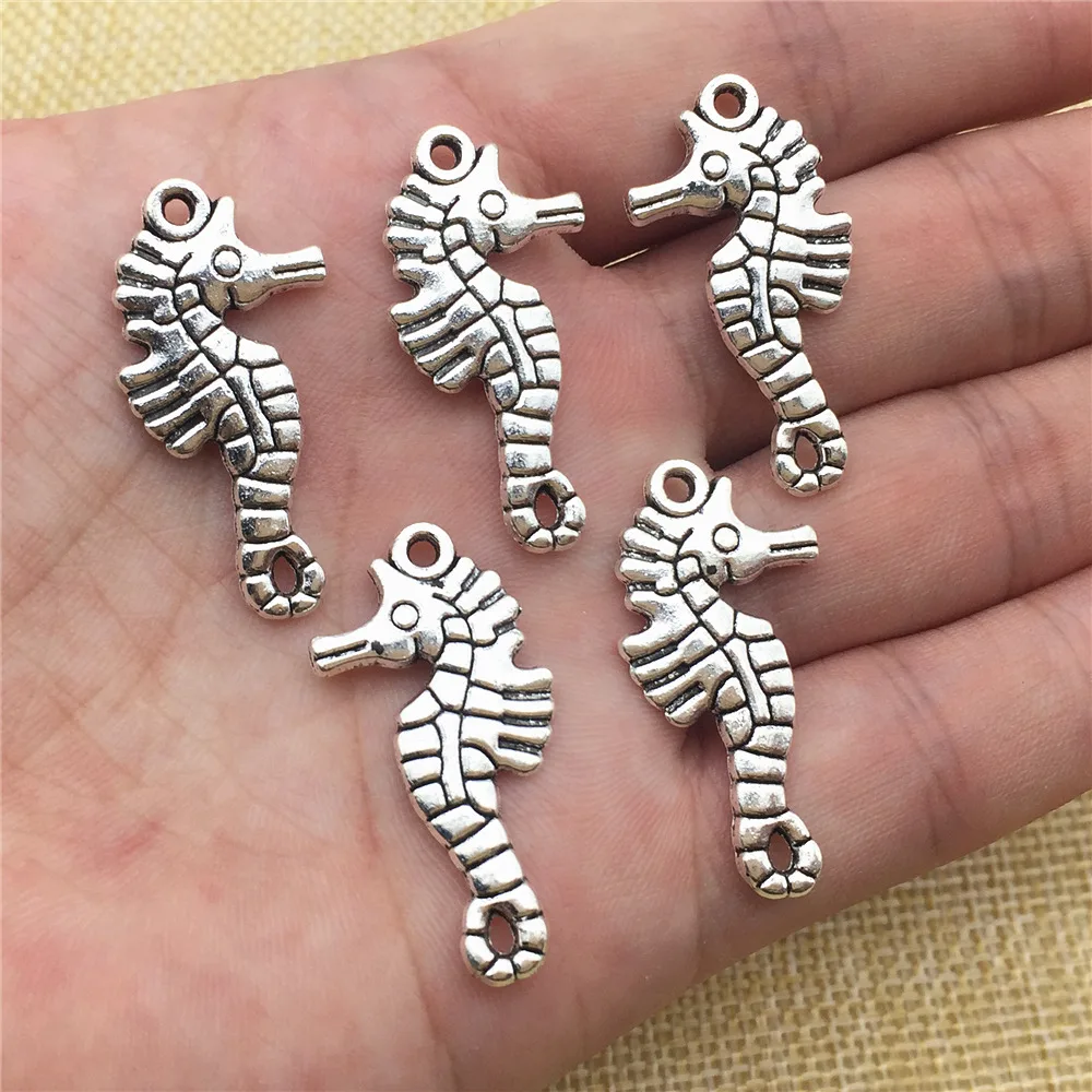 10Pcs 16*32mm Seahorse Pendant Zinc Alloy Sea Horse Charms Diy Jewelry Making Findings