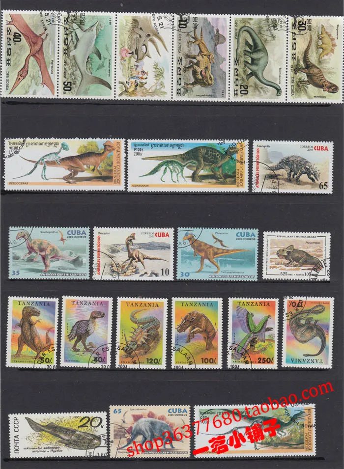 50 verschiedene Dinosaurier-Stempel, Briefmarken, echte Briefmarken, zum Sammeln von prähistorischen Tieren, Scrapbooking-Materialien für Scrapbook – Detail 3