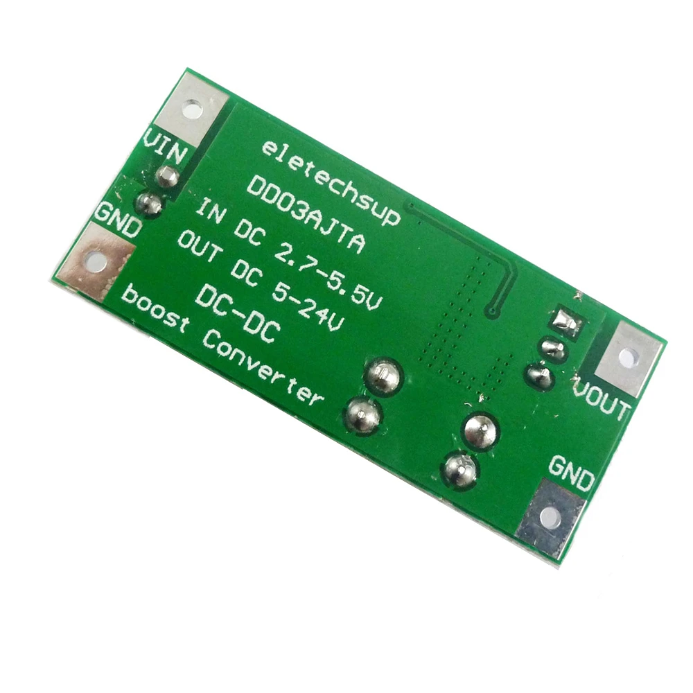 DC 2.7-5.5V to 3.5-24V 6A DC-DC Step-Up Board Boost Converter 30W High Power Adjustable Boost Module for 18650 Lithium Battery