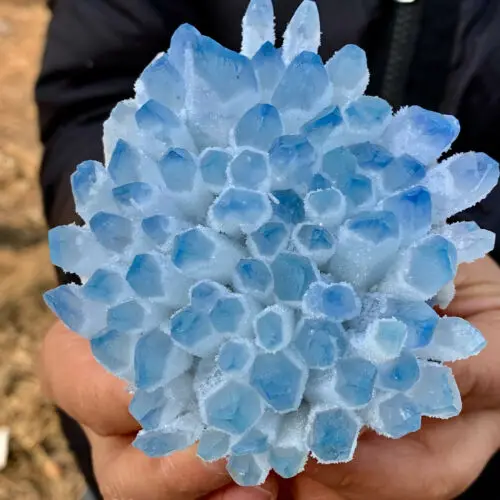 382G New Find sky blue Phantom Quartz Crystal Cluster Mineral Specimen Healing