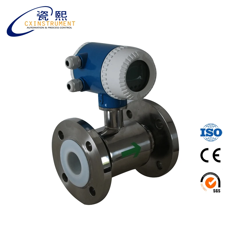 DN25 Pulse and 4-20mA output PTFE lining SS316L electrode remote type IP68 Flow meter water flow meter