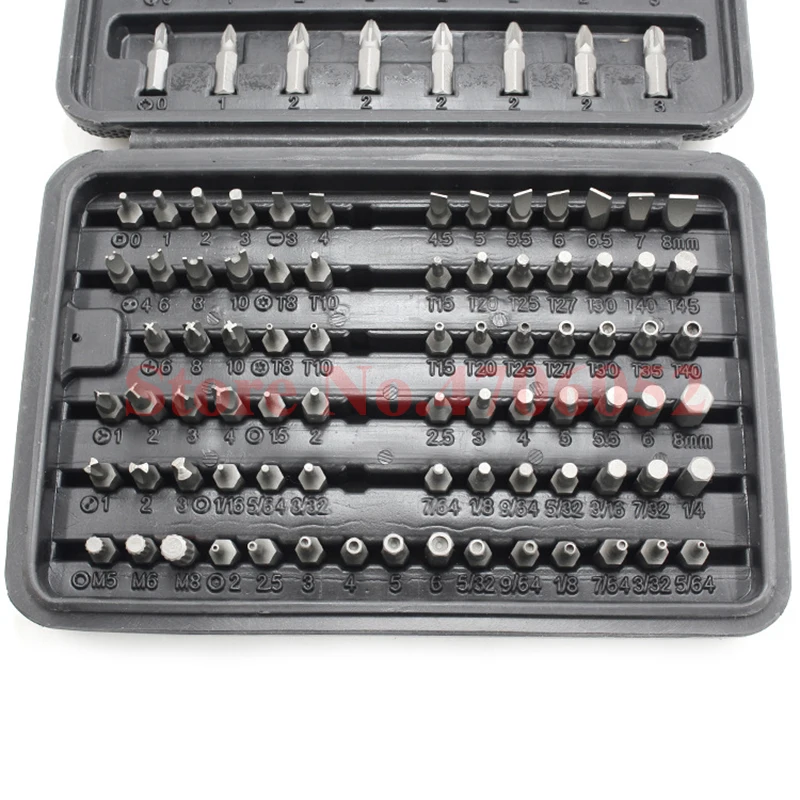 100pcs Screwdriver Security Bit Set Torx Tamper Screws Hex Key Phillips Slotted Tri-Wing Car Repair Screwdriver Hand Tool Kit