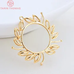 (947)4PCS 30x32MM 24K Gold Color Plated Brass Flower Charms Pendants High Quality DIY Jewelry Making Findings