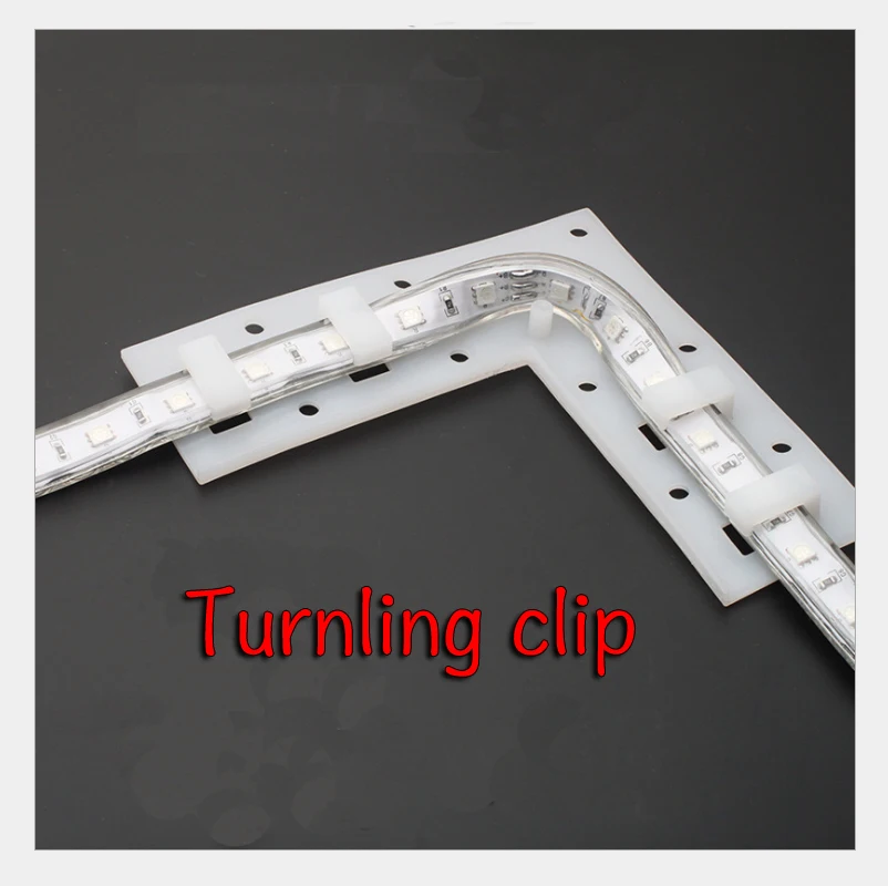 Turning Clip 5050 5630 2835LED Strip Light Clear Silicone Accessory Silicon Fastener RGB Fix on the wall hanging on tree wall