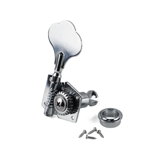 Imagen 2 del producto FLEOR 4 Uds afinadores de cabeza de máquina de bajo abierto Vintage clavijas de afinación de guitarra llaves para bajo 4 cuerdas, cromo/negro