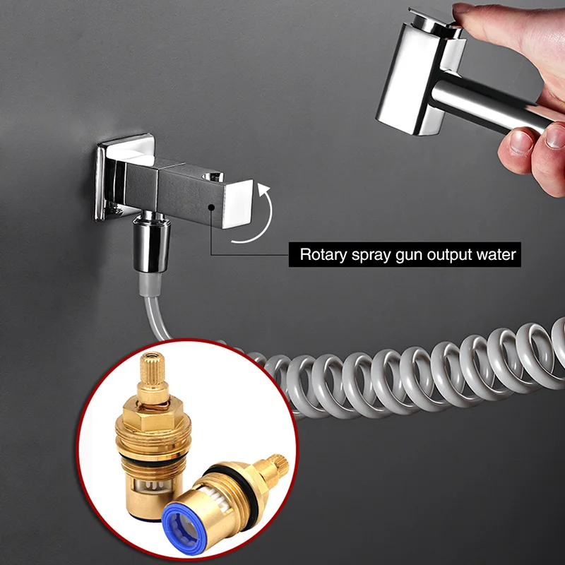 Black Soild Brass Toilet Bidet Sprayer Set hygienic shower Press-Free Hand Pressurized Bidet Shower Spray Gun Set