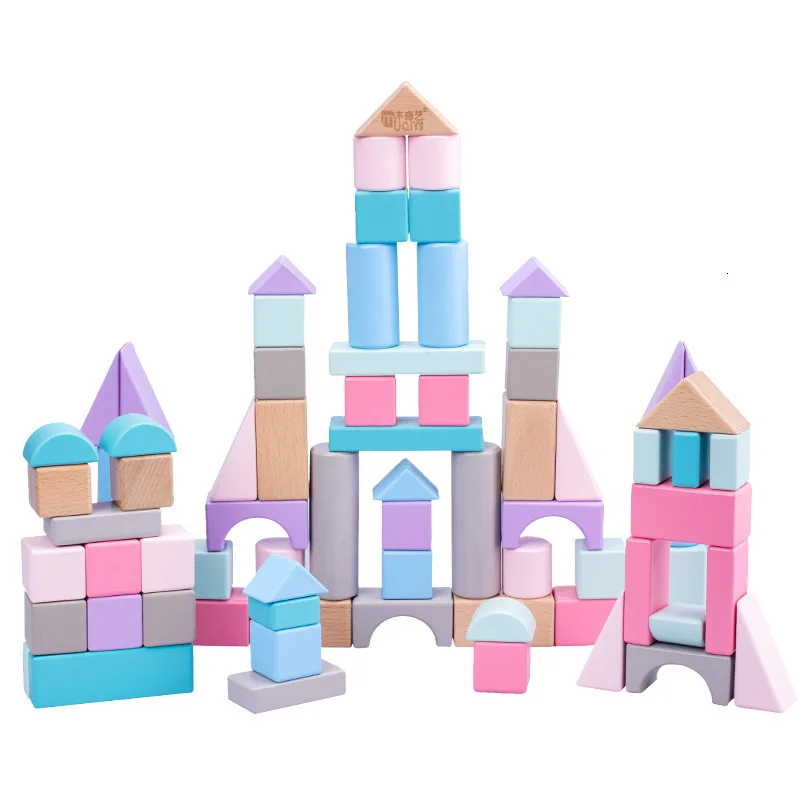 Wooden Classic Game Macaron Building Blocks Kids Toys For Children Oyuncak Brinquedo