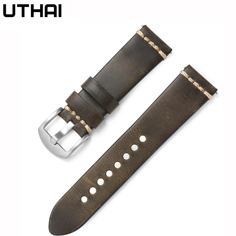 Watch Strap Oil Wax Retro Cowhide Strap 20mm22mm For Samsung Watch For Huawei Watch Watchband UTHAI Z75