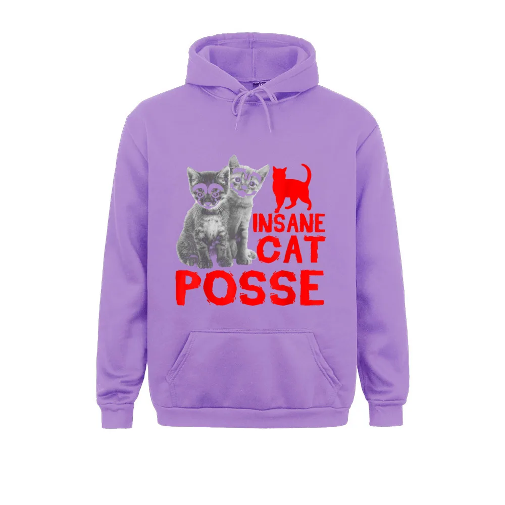 Discount Funny Cat Insane Cat Posse Gift Top For Men Women Long Sleeve Sweatshirts Labor Day Hoodies For Men Sportswear Casual