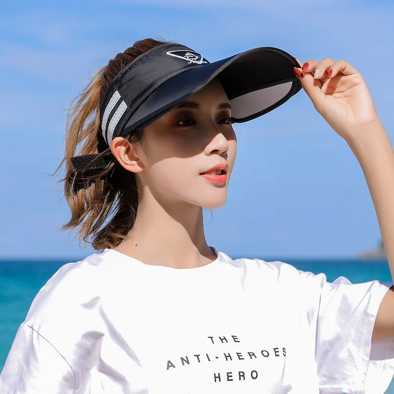 New Sports Female Summer Outdoor Sun Hat Stretchable Empty Top Sun Visor Hats UV Hat Large Brim Sun hat