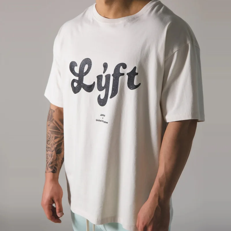 LYFT New Running T Shirts Men Bodybuilding Joggers Gym Clothing Cotton Fitness Long Sleeve T Shirt Sport Shirt Men