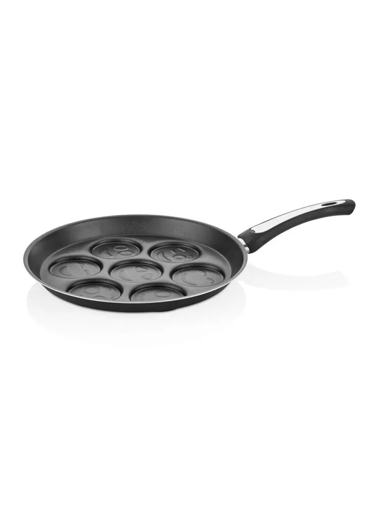 7 Hole Breakfast Pancake Frying Pan Emotion Small Egg Meatball Dumpling Non-stick Removable Handle Kitchen Dough Crepe Mould Set