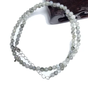 4mm Tiger Laboritis Sodalit Indien Achat runde Konten Halskette Granat für Mädchen Modearmband und doppelter Zweck 8 Hauptverkäufe einheimische Perlen Halskette - №1